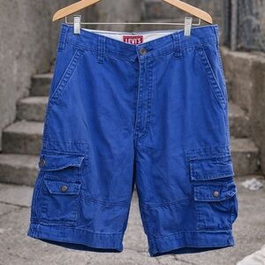 Levi’s Blue Cargo Shorts Mens 32 Utility Pocket Casual